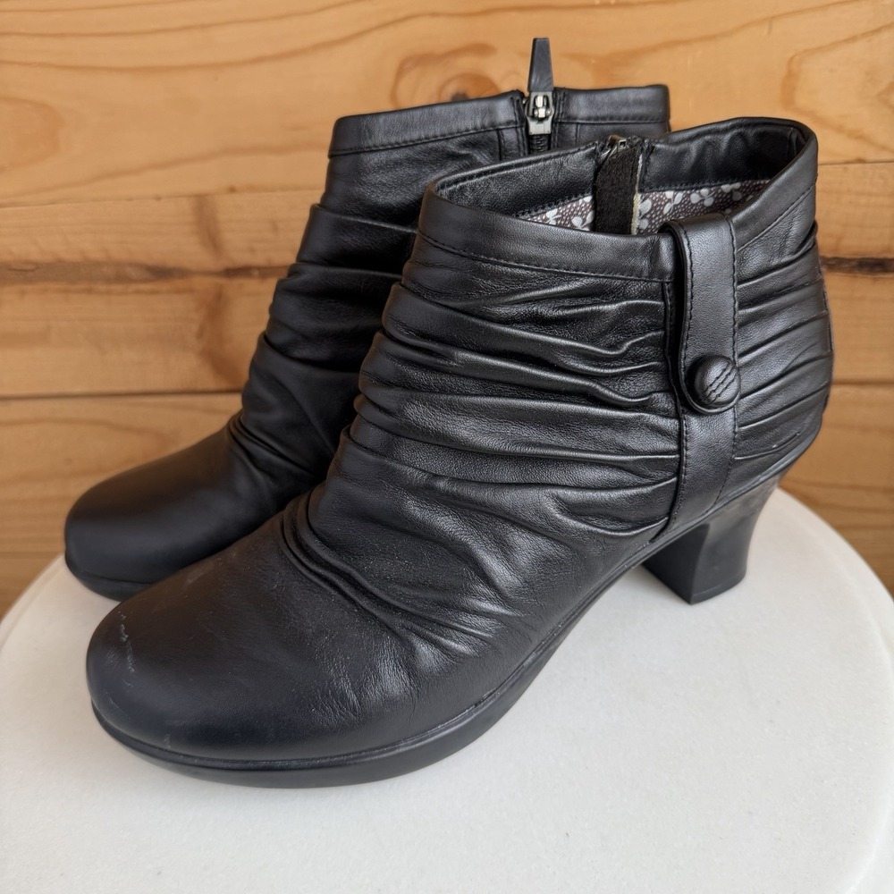 Dansko Buffy Ankle‎ Boots 9 /9.5 US 40 EU Black Leather Steam Punk Whimsigoth